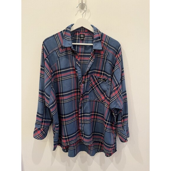 Urban Outfitters BDG Brendan Drapey Flannel Plaid Button Shirt Sz SP - Picture 1 of 8